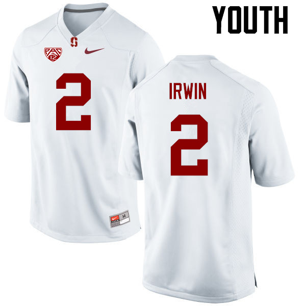Youth Stanford Cardinal #2 Trent Irwin College Football Jerseys Sale-White - Click Image to Close